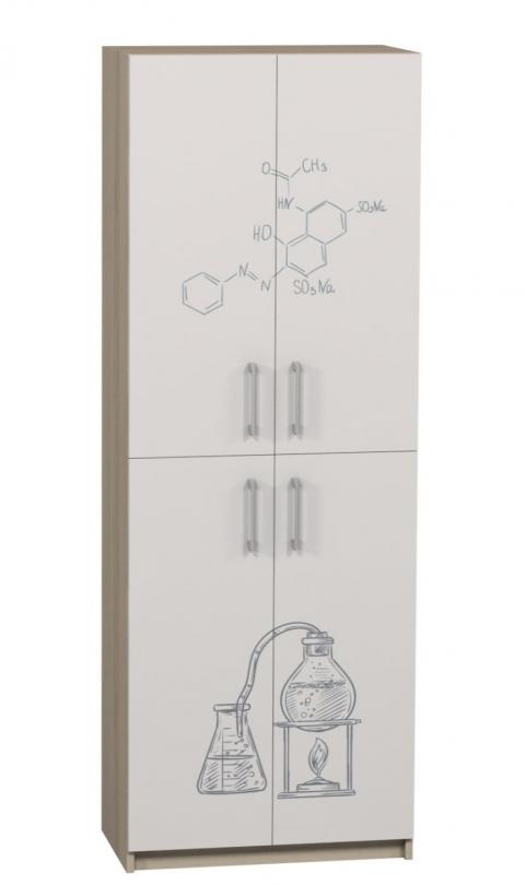 Шафа для предметних кабінетів з фотодруком «Фізика/Хімія/Біологія», АНШАР ГРУП (7707+Ф) 702х405х2115 мм, закрита, 4-х дверна
